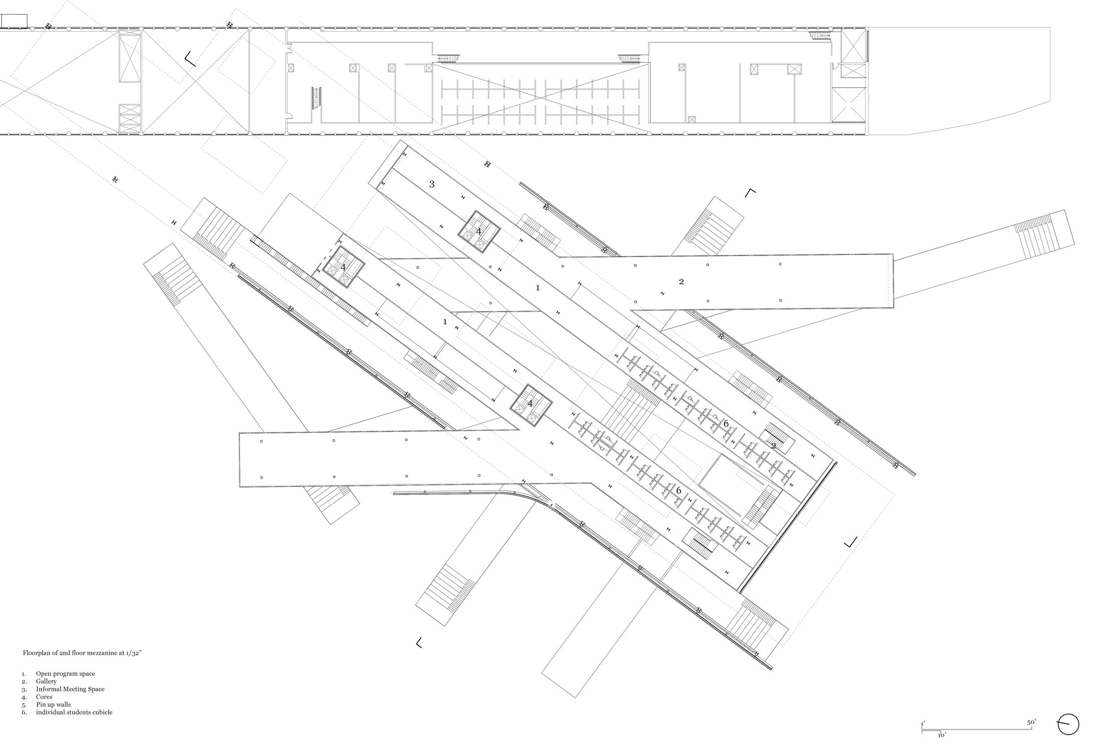 Ground floor plan long bar typology